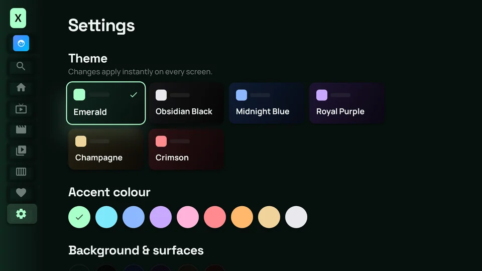 Theme settings